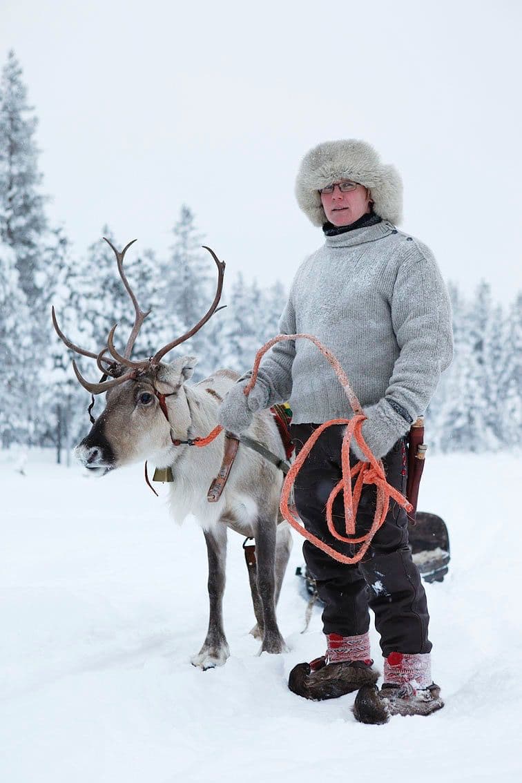 Rendierfarm sami familie lapland