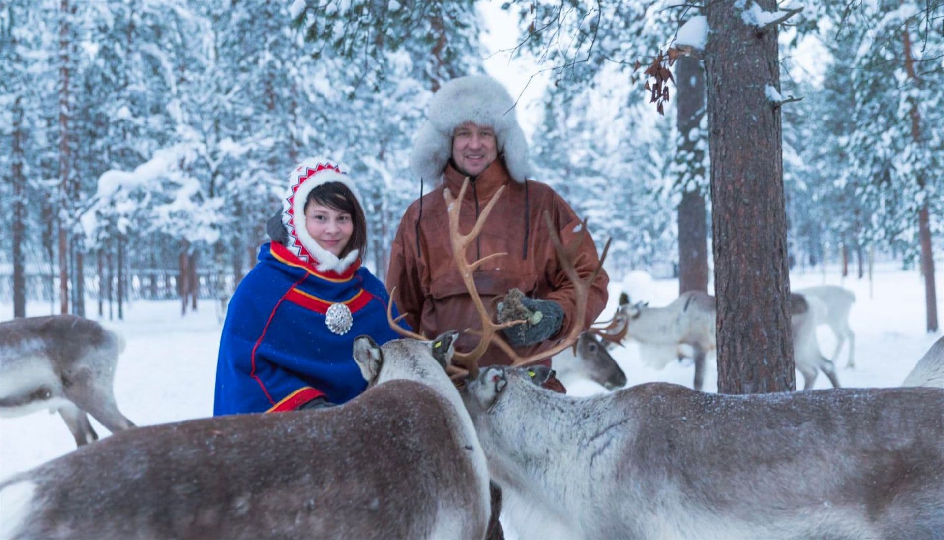 Rendierfarm sami familie lapland